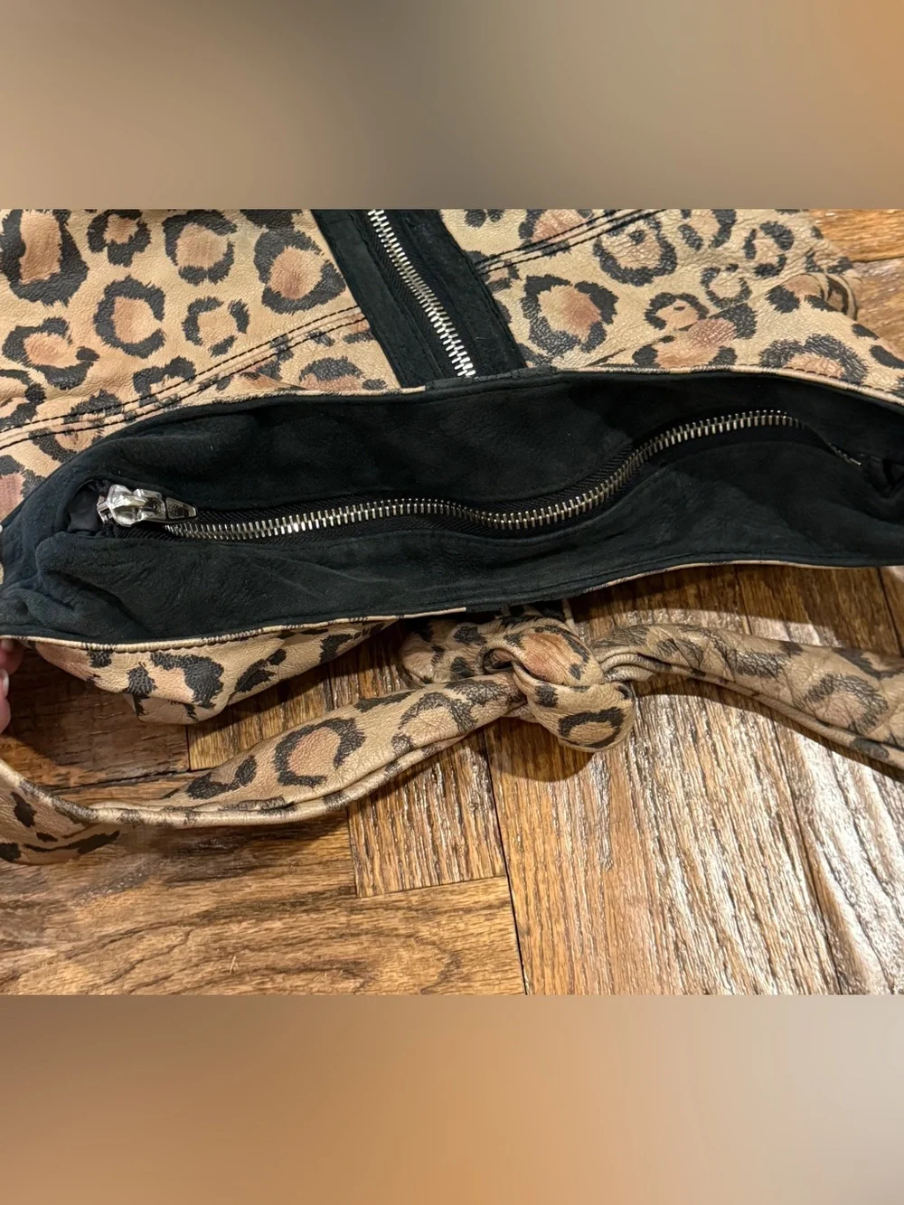 Alexander Wang Donna Hobo Crossbody Bag Purse Leopard Print Leather
